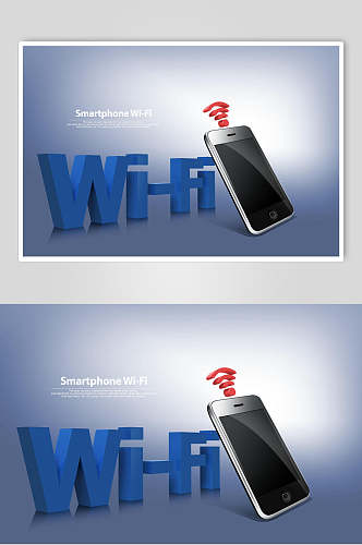 高端立体手机WiFi创意网络海报素材