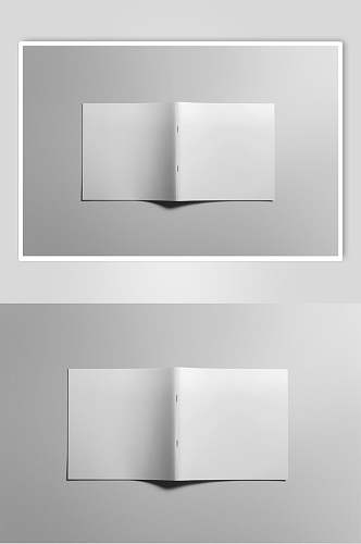 折痕长方形阴影画册封面贴图样机