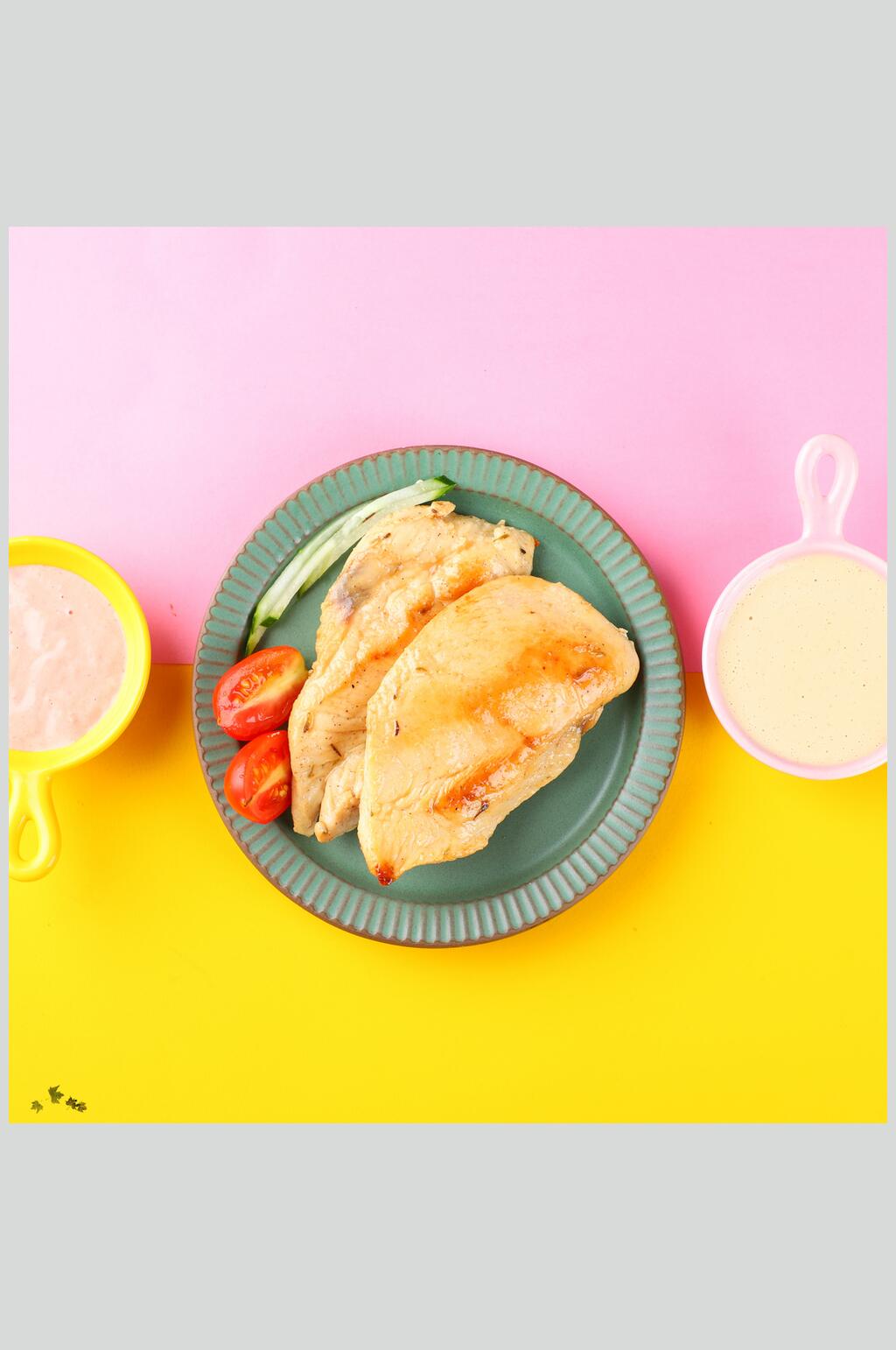 鱼排沙拉美食图片素材