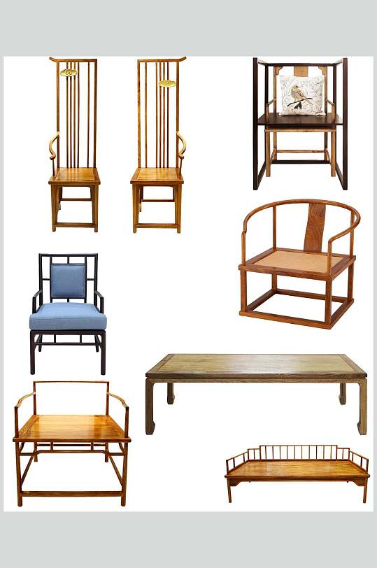 时尚大气椅子桌子新中式家具素材