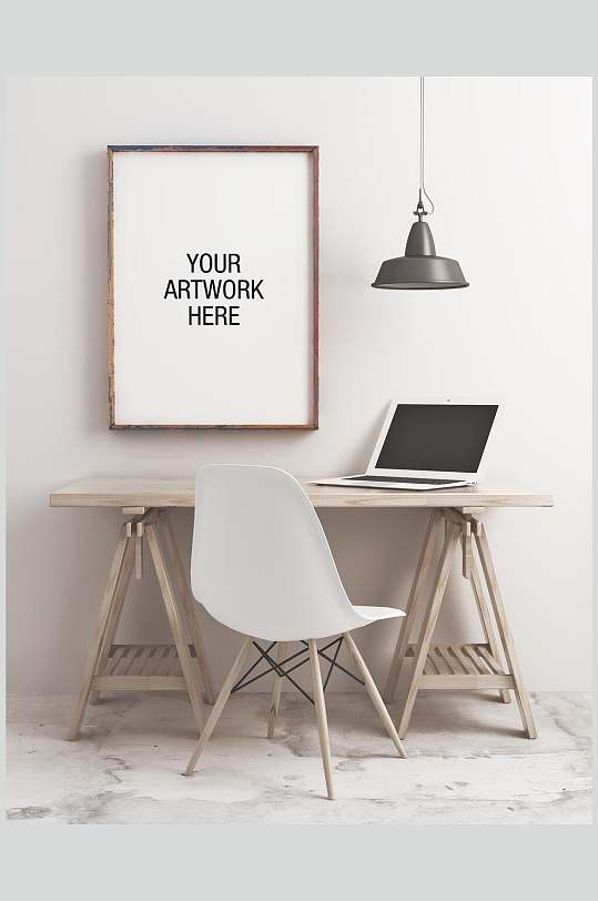 板凳木头吊灯英文字母相框样机