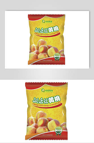 派乐滋黄桃食品塑料袋包装样机