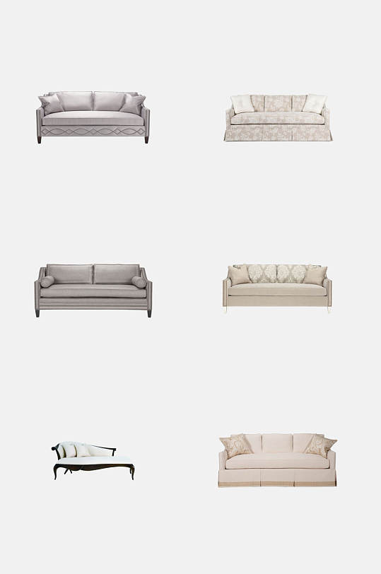 白色创意沙发美式家具免抠素材
