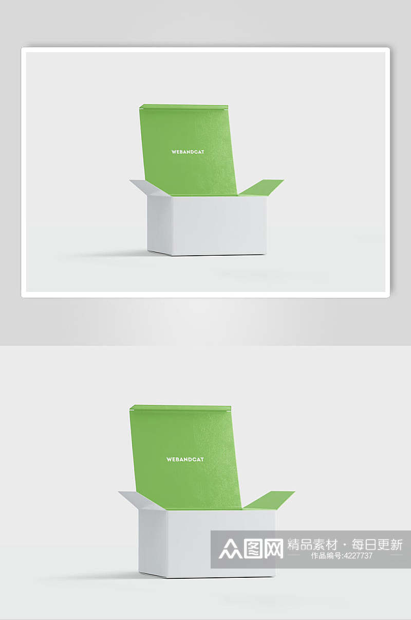 打开打开立体品牌包装盒设计样机素材