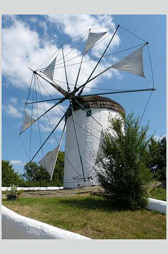 欧式白色风筒风车图片