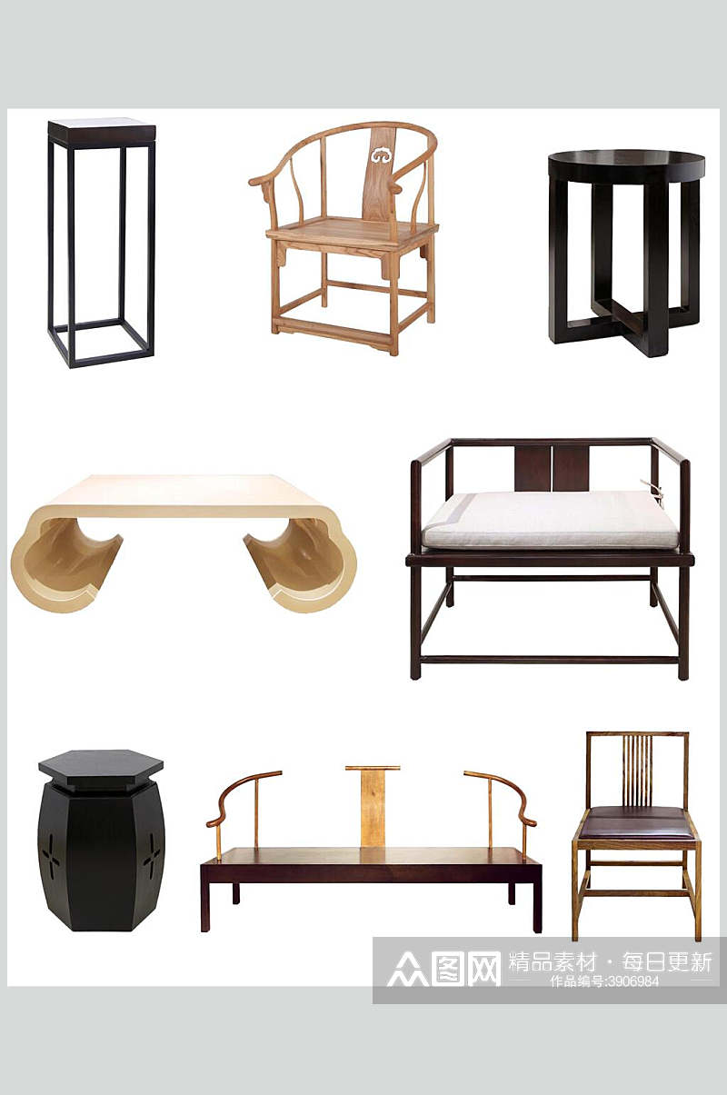 大气时尚椅子新中式家具素材素材