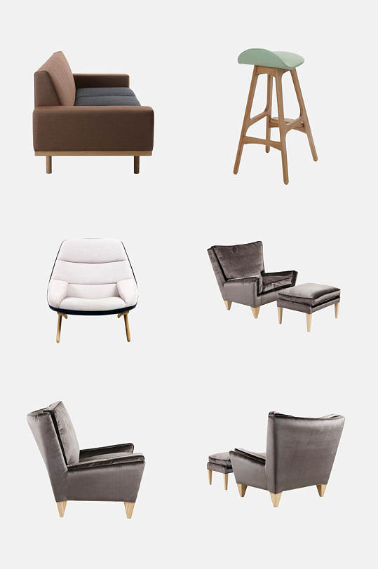 创意时尚布艺椅子现代家具免抠素材