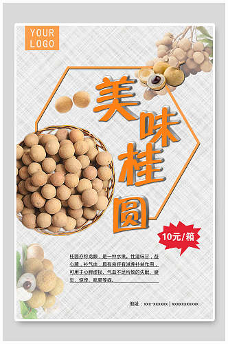 美味桂圆土特产宣传海报
