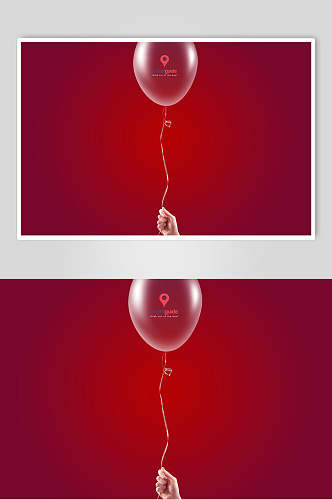 气球红色高端手掌品牌VI设计样机