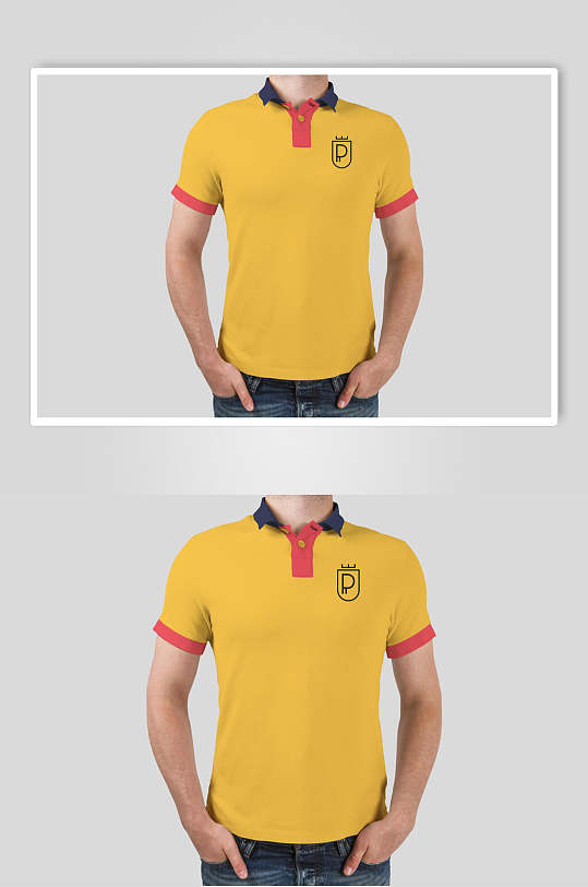 黄色T恤品牌VI设计样机