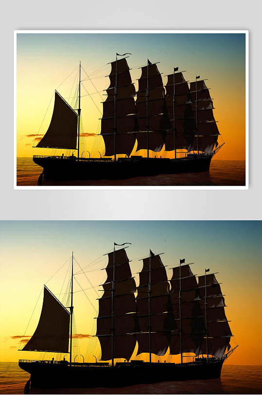 创意帆船游船图片