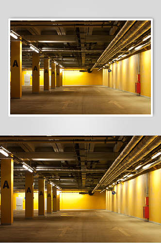 地下停车场金色图片摄影图