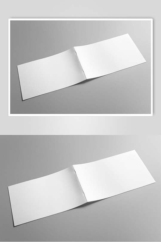 折痕长方形灰画册封面贴图样机