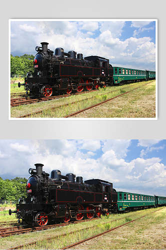 绿色蒸汽火车图片