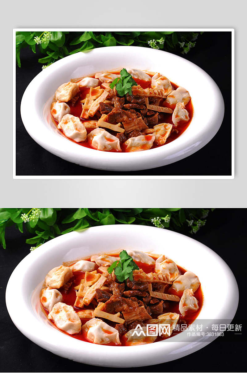 笋香牛腩饺子图片素材