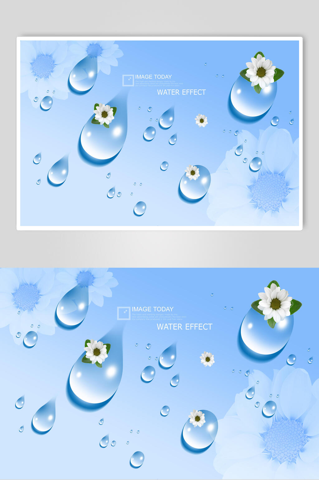 唯美花朵水珠水滴海报素材素材