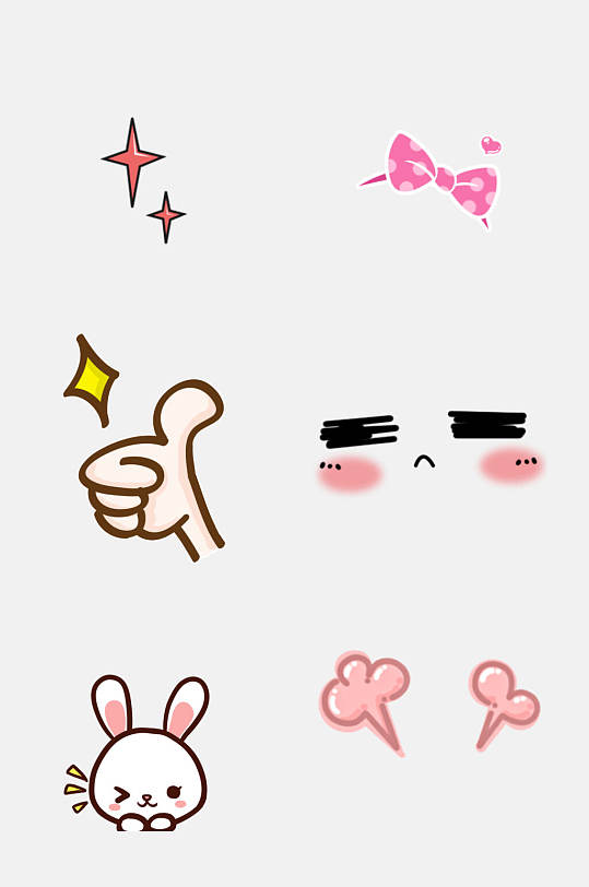 简约大拇指可爱特效免抠素材