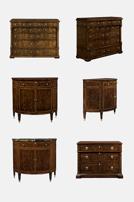 木头高端柜子褐色复古家具免抠素材