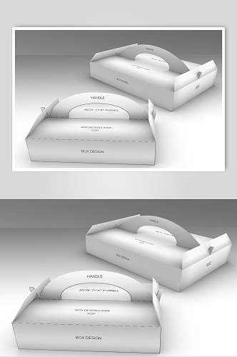 手提英文字母灰食品包装盒样机