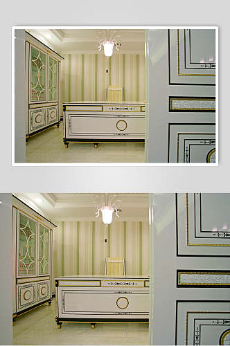 高端吊灯橱柜绿法式别墅样板间图片