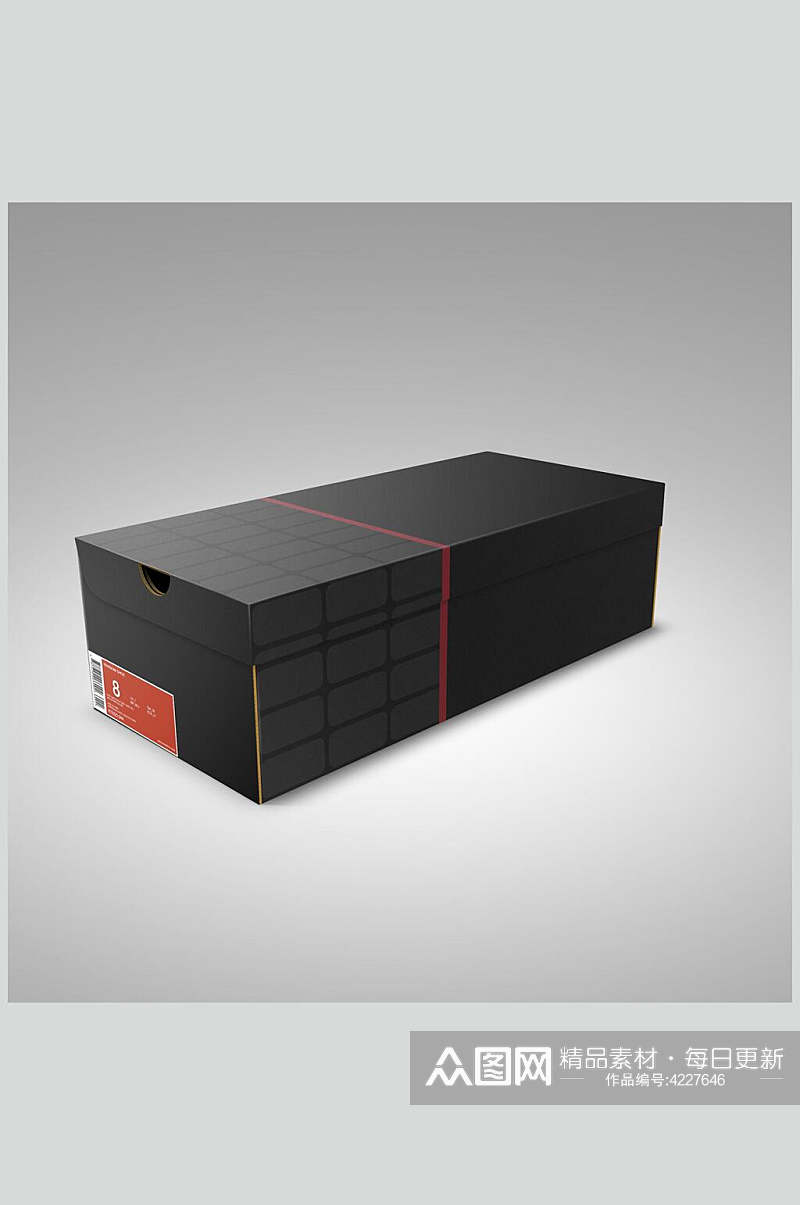 方形黑色简约风包装盒贴图展示样机素材