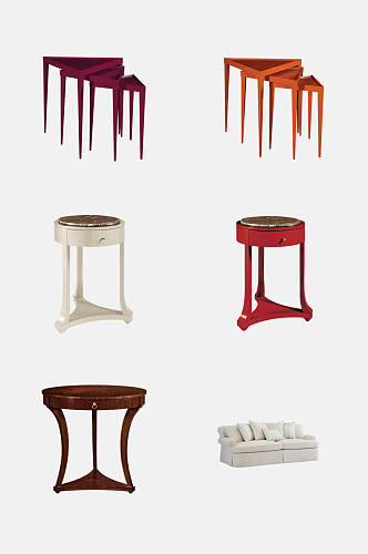 洋气创意个性白红复古家具免抠素材