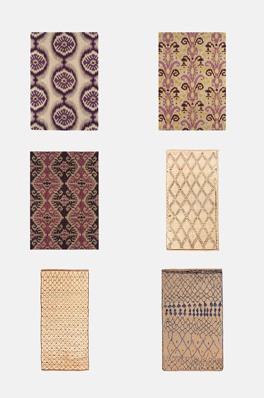 简约个性花纹创意米色地毯免抠素材