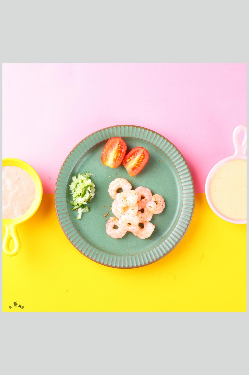 虾球沙拉美食图片素材