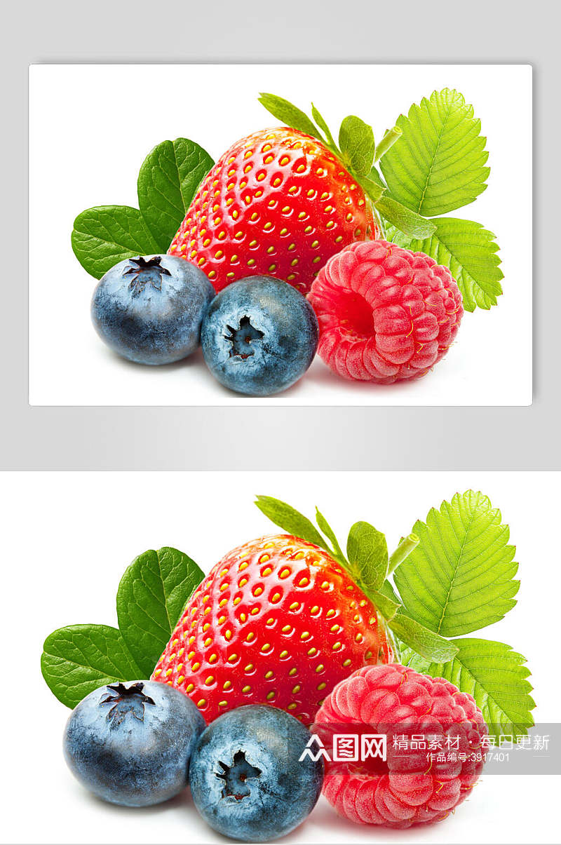 草莓蓝莓浆果水果图片素材