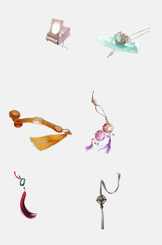 吊坠玉佩高端大气古风配饰免抠素材