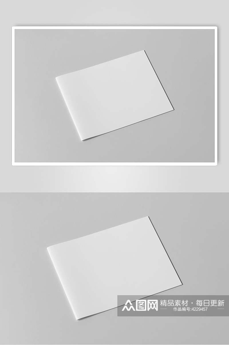 长方形阴影灰色画册封面贴图样机素材