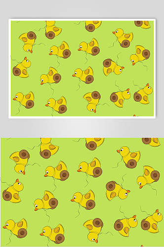 小清新鸭子卡通可爱动物图案矢量素材