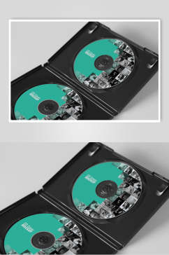 黑色质感光碟包装设计样机