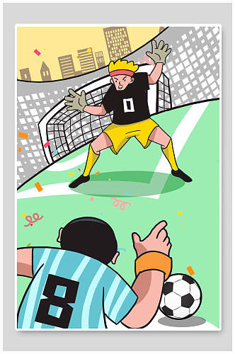 足球世界杯运动插画