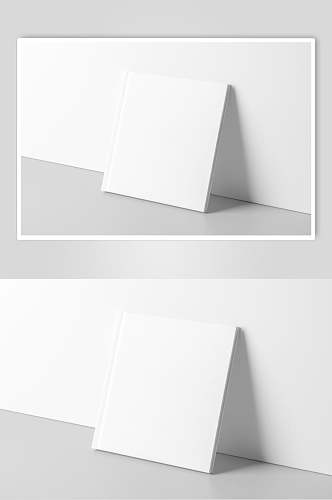 极简墙壁白色书籍贴图展示样机