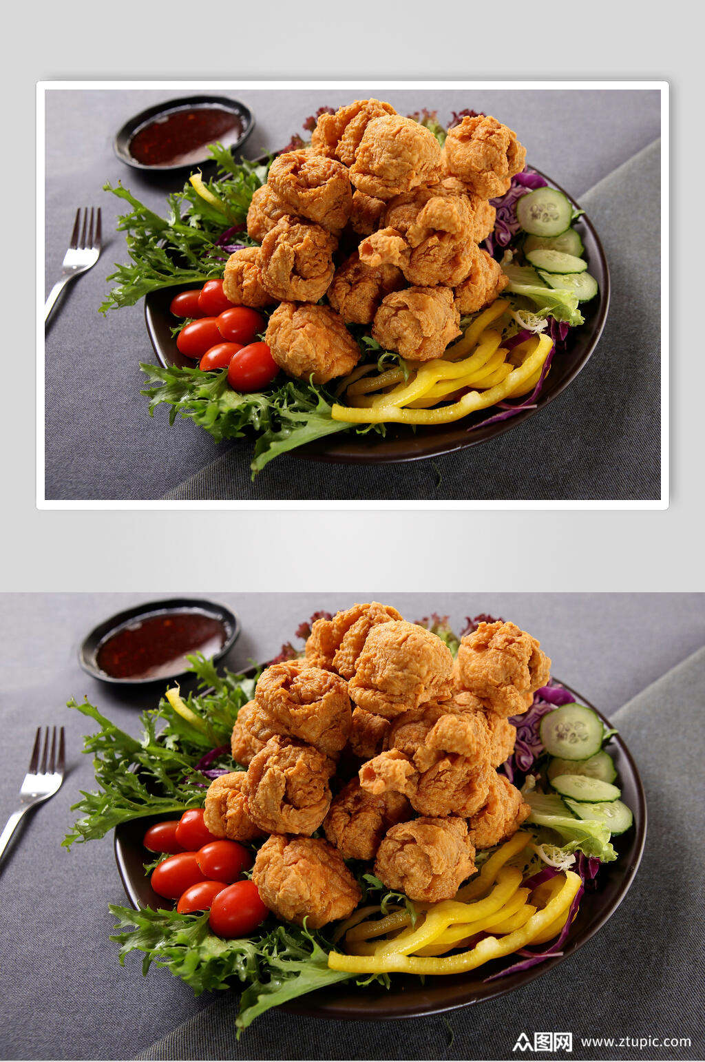 摄影韩式炸鸡美食图片素材