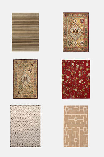 简约个性花纹传统艺术地毯免抠素材
