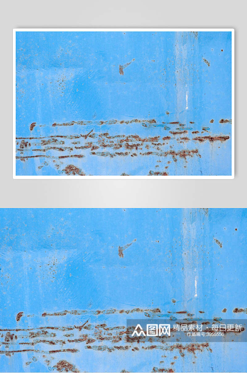 复古裂痕蓝色金属锈迹背景纹理图片素材