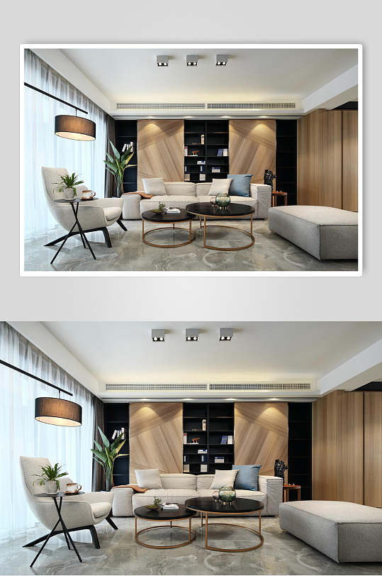 白色沙发客厅大气简约港式家装家居图片-众图网