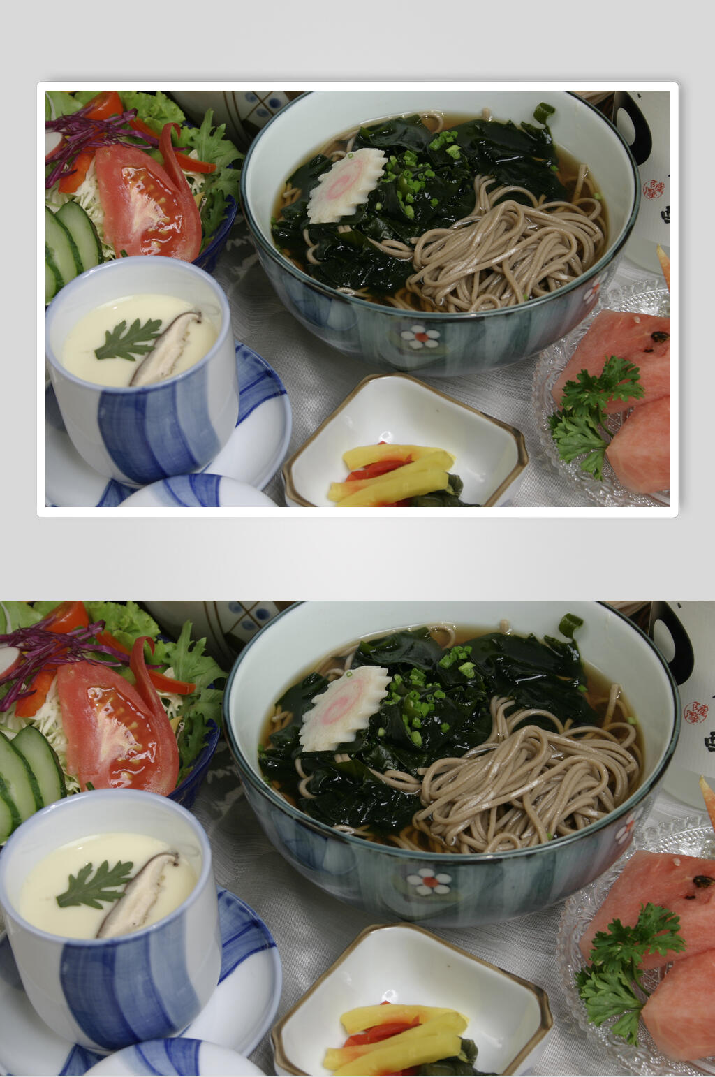 裙带菜荞麦面定食图片素材