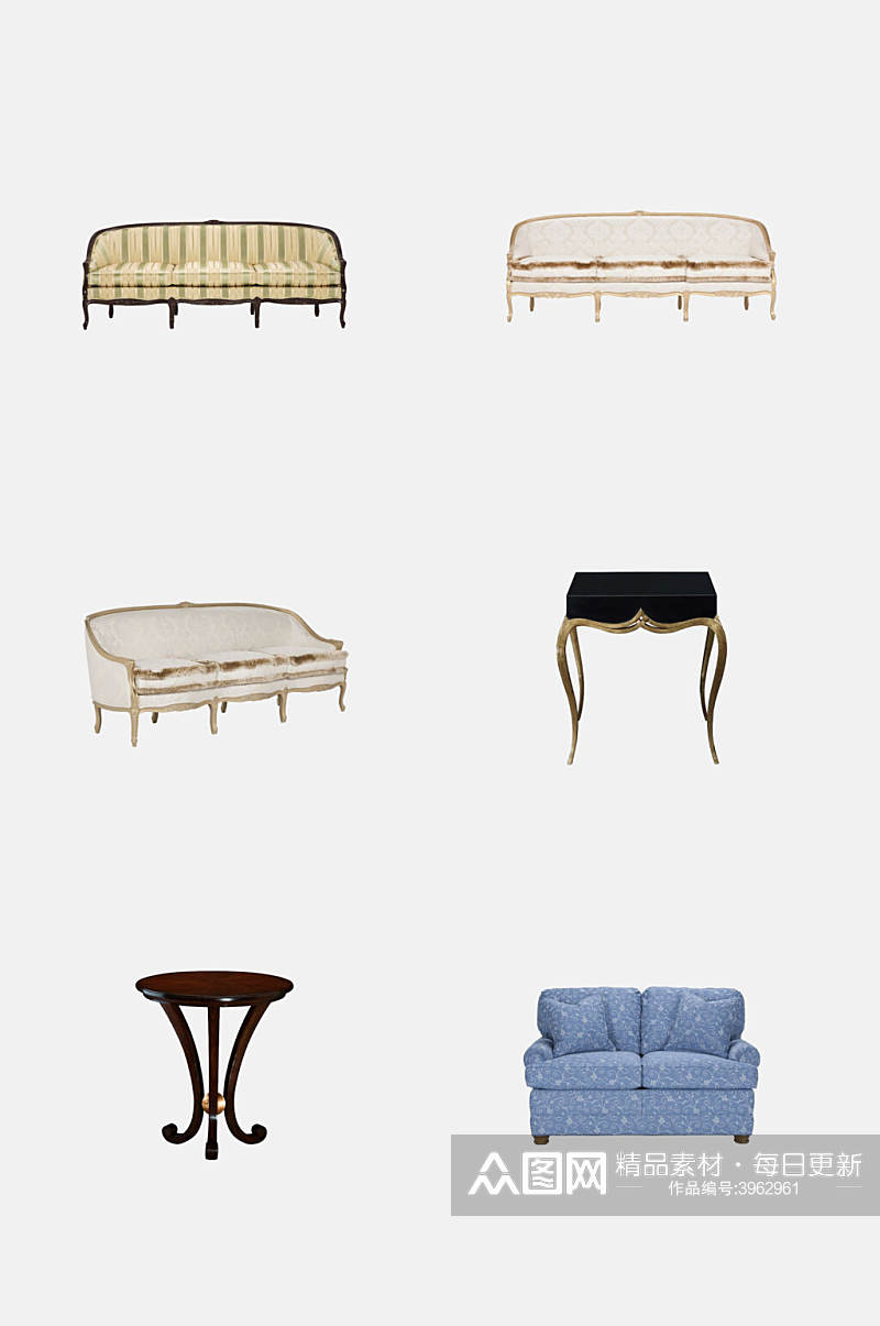 椅子美式家具免抠素材素材