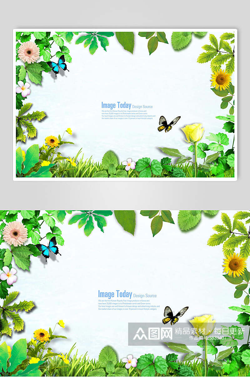 花卉边框创意春天海报素材