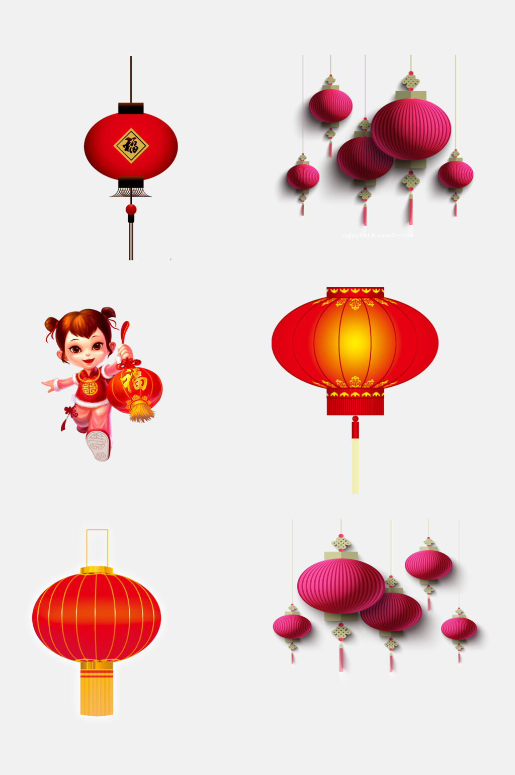 喜庆红色灯笼古风灯笼免抠素材素材