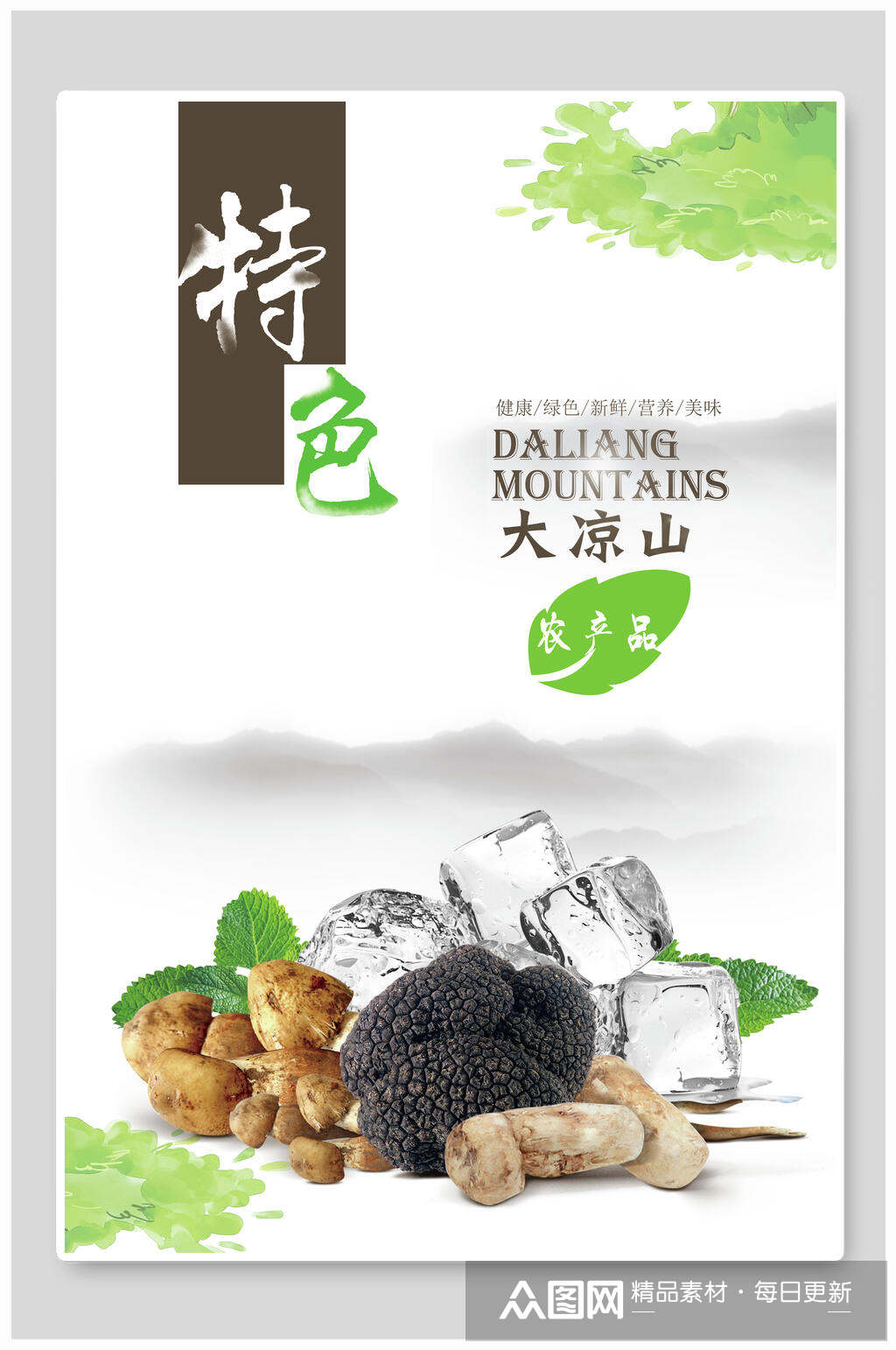 特色大凉山土特产宣传海报素材