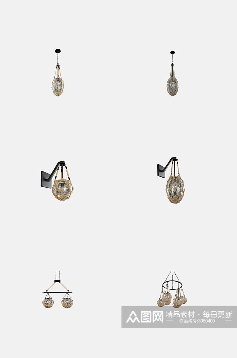 美式复古壁灯灯具免抠素材素材