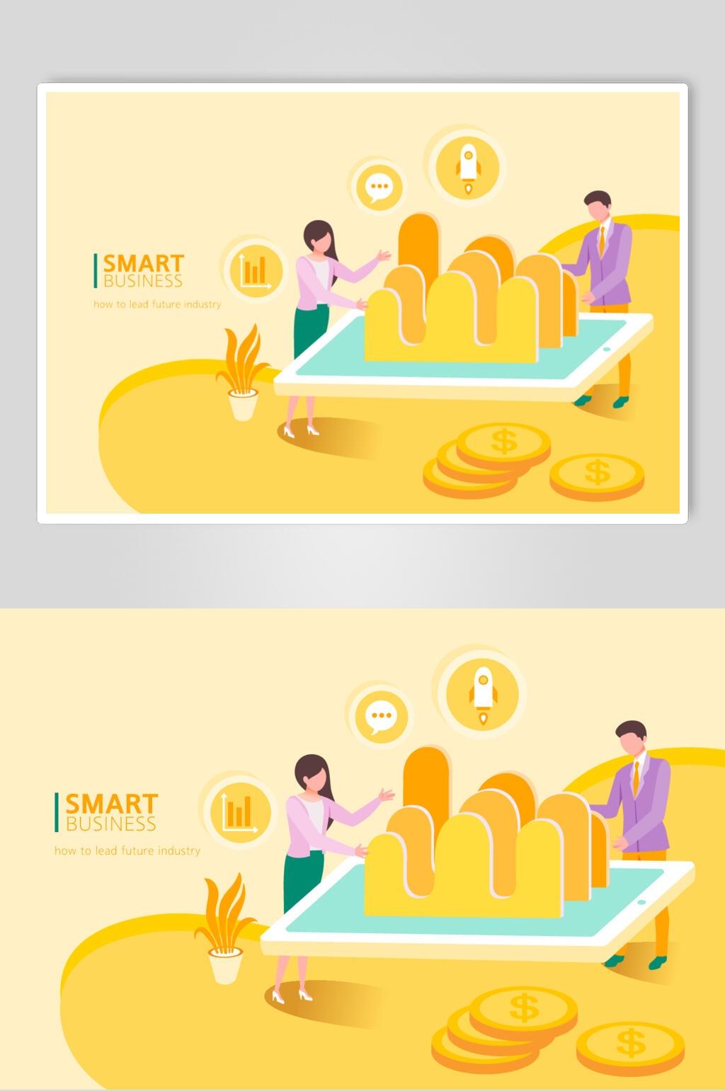 创意金币网页插画矢量素材素材
