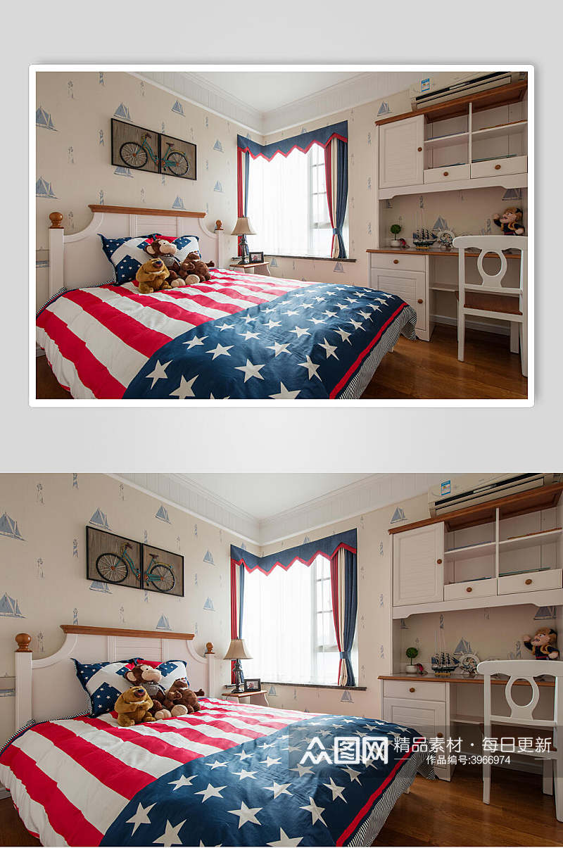 个性时尚五角星玩偶卧室家装设计图片素材