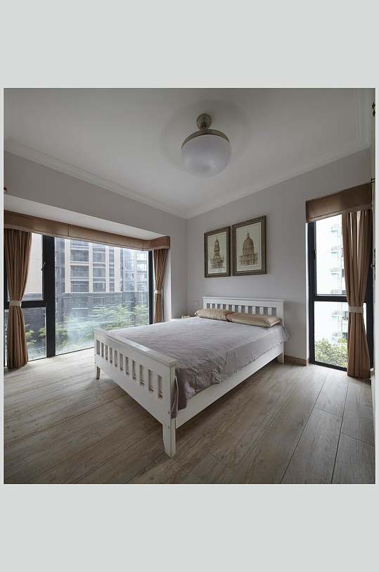 休闲时尚卧室毛坯房家装设计图片