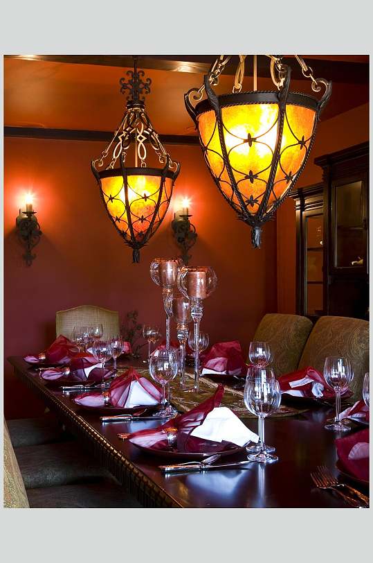 复古简约餐厅装修图片-众图网