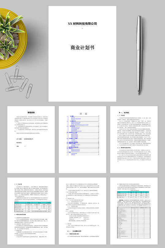 XX材料科技有限公司商业计划书WORD